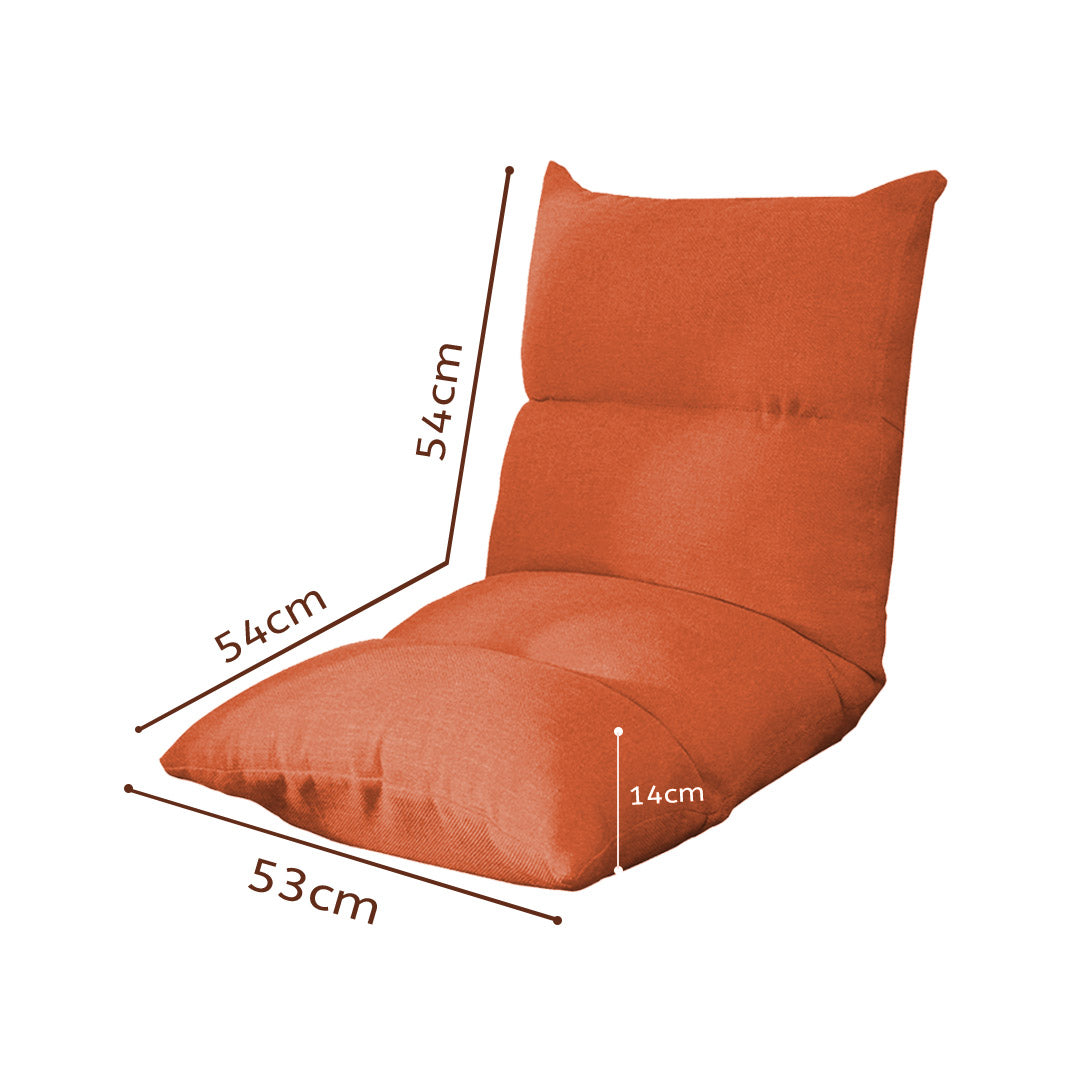 SOGA 4X Lounge Floor Recliner Adjustable Lazy Sofa Bed Folding Game Chair Orange