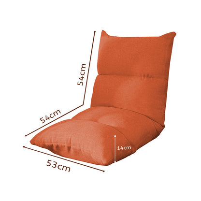 SOGA 4X Lounge Floor Recliner Adjustable Lazy Sofa Bed Folding Game Chair Orange