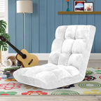 SOGA Floor Recliner Folding Lounge Sofa Futon Couch Folding Chair Cushion White x2