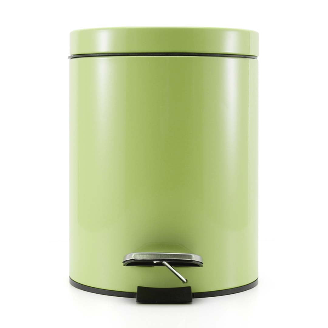 SOGA 4X Foot Pedal Stainless Steel Rubbish Recycling Garbage Waste Trash Bin Round 7L Green