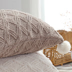 SOGA 45cm Diamond Knit Texture Brown Throw Pillowcase