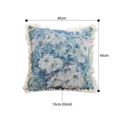 SOGA 2X 50cm Oil Painting Shabby Chic Style Handmade Full Floral Needlepoint Throw Pillow