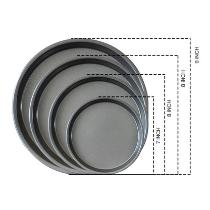 SOGA Round Black Steel Non-stick Pizza Tray Oven Baking Plate Pan Set