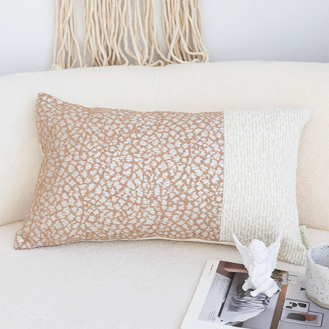 SOGA 2X 30x50cm Chic Leopard Print & Solid Ivory Decorative Pillowcase