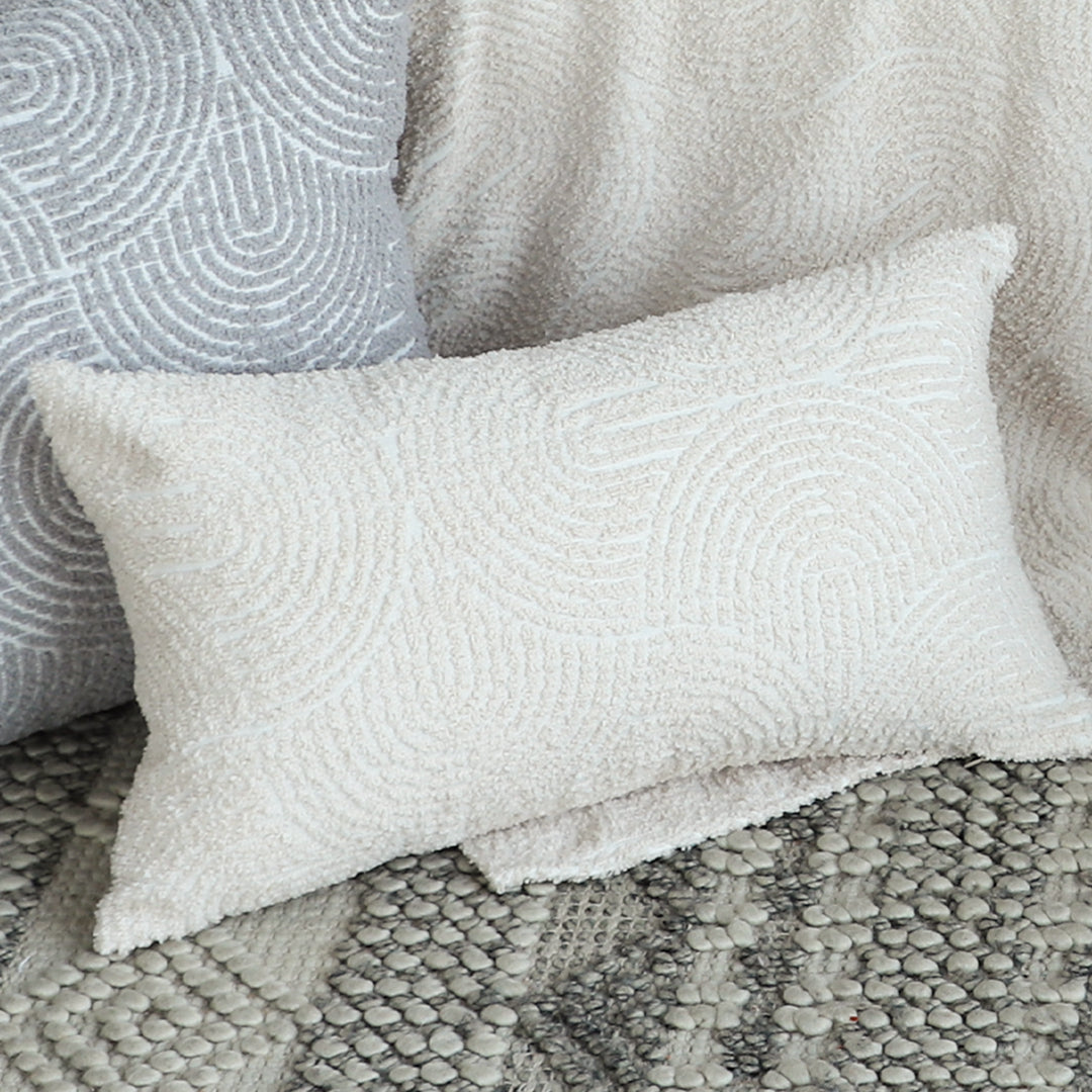 SOGA 30x50cm Embroidered Off-White Lumbar Pillowcase for Modern Home