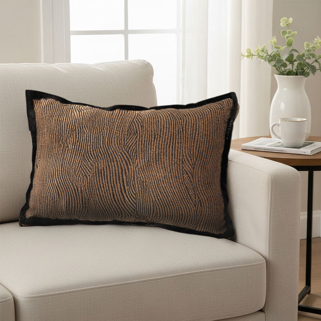 SOGA 30x50cm Textured Wave Lumbar Pillow Cover