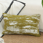 SOGA 30x50cm Olive Green & White Textured Decorative Pillowcase