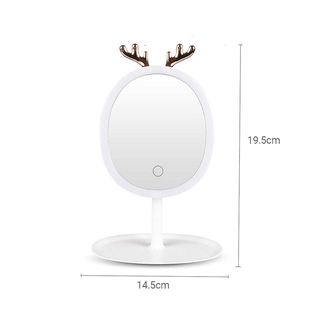 SOGA 2X White Antler LED Light Makeup Mirror TaSOGA 2X White Antler LED Light Makeup Mirror Tabletop Vanity Home Decorbletop Vanity Home Decor