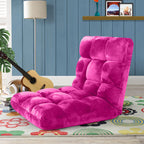 SOGA Floor Recliner Folding Lounge Sofa Futon Couch Folding Chair Cushion Pink x4