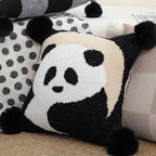 SOGA 2X 45cm Panda Pom-Pom Decorative Pillowcase