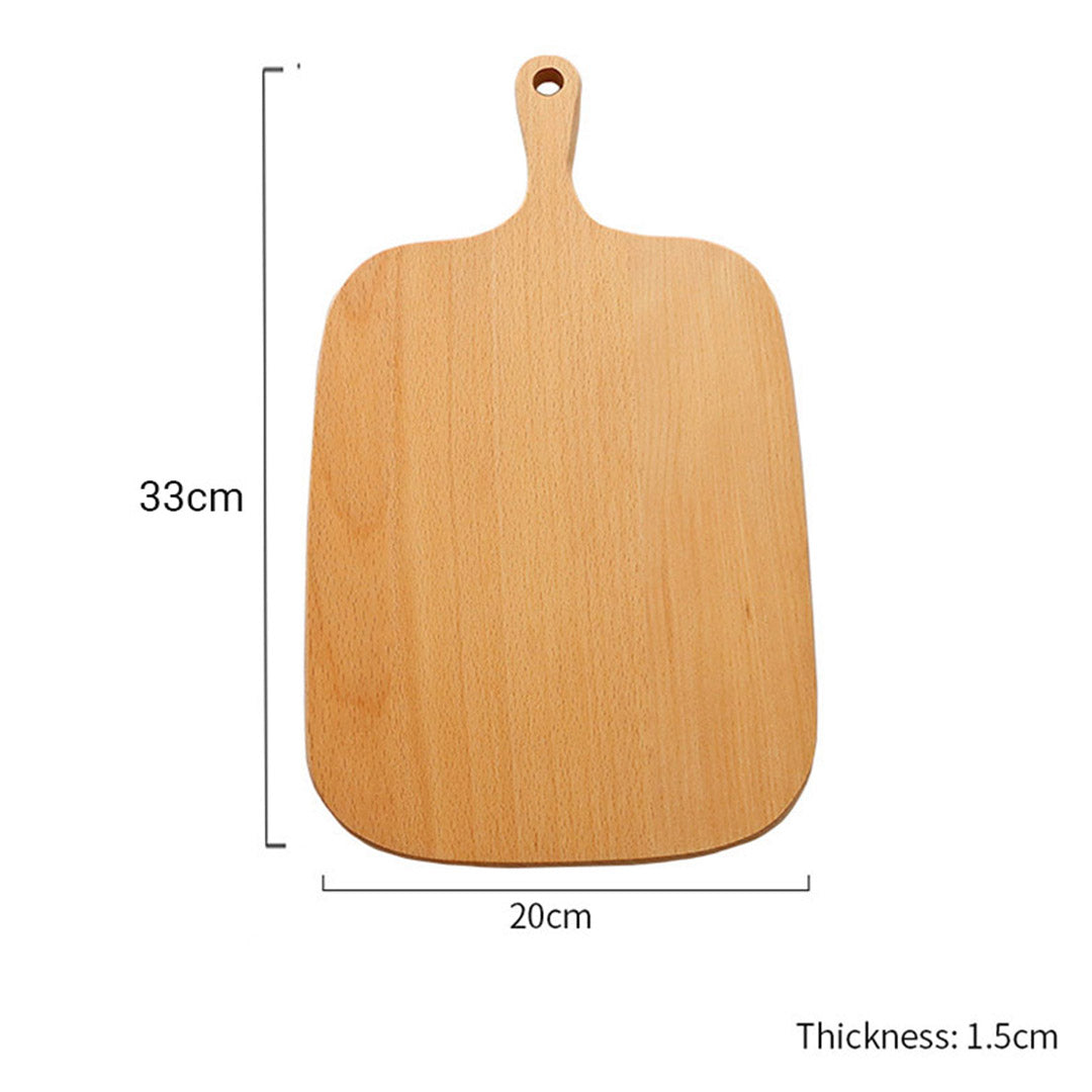 SOGA 33cm Brown Rectangle Wooden Serving Tray Chopping Board Paddle with Handle Home Decor