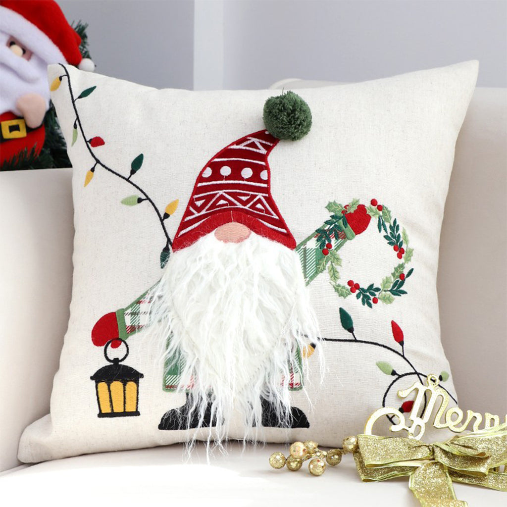 SOGA 45cm Festive Gnome Christmas Pillow Cover
