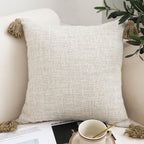 SOGA 50cm Beige Pillow Textured Throw Cover, Luxurious Rib Knit Ribbed Cotton Throw Pillow