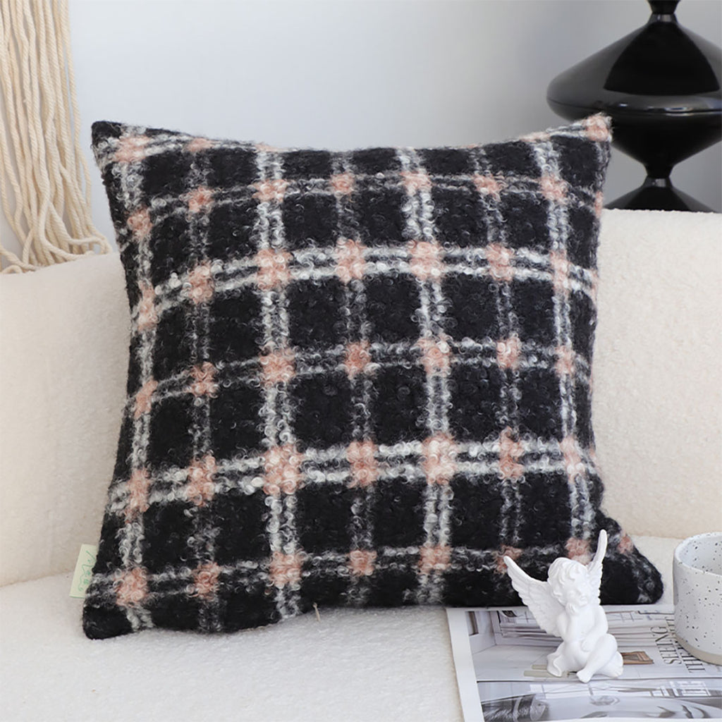 SOGA 45cm Cozy Cabin Plaid Pillowcase