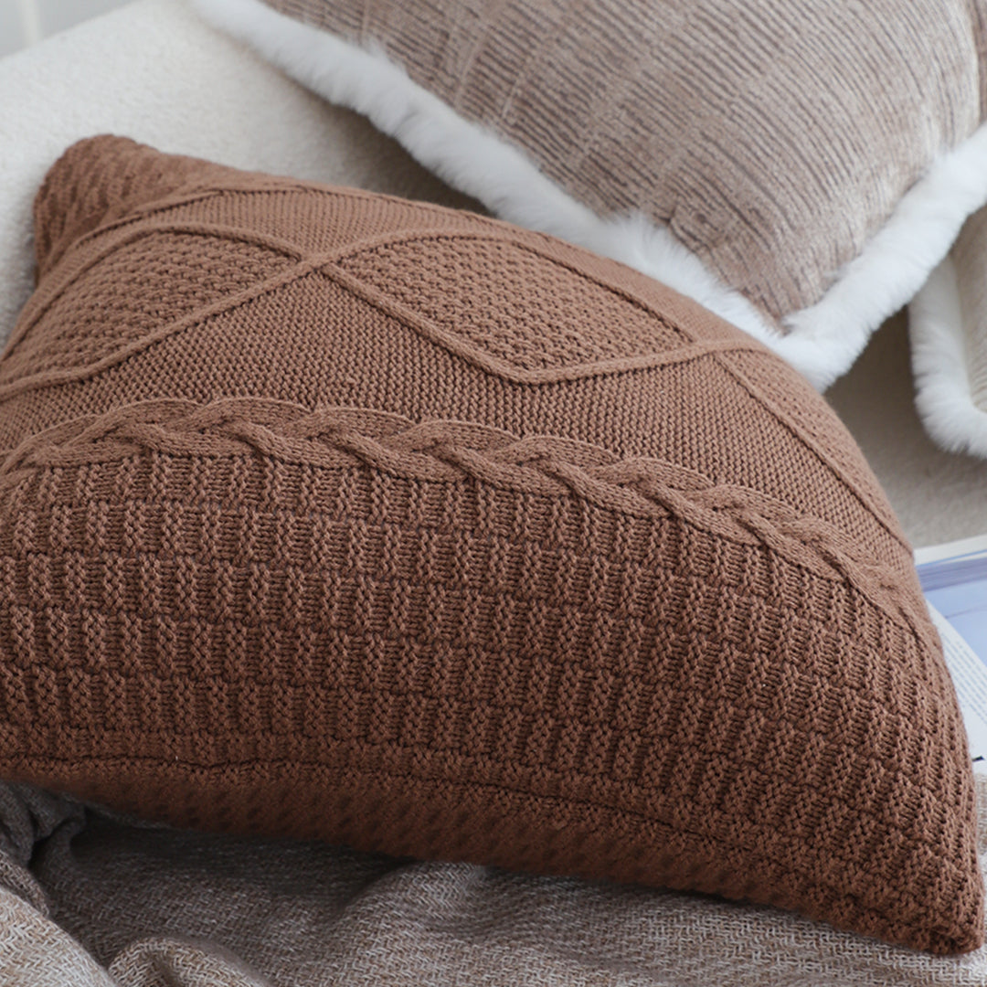 SOGA 45cm Sohobo Rectangle Knitted Cushion Cover with Boho Fringe