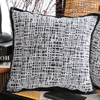 SOGA 45cm Abstract Grid Monochrome Pillowcase