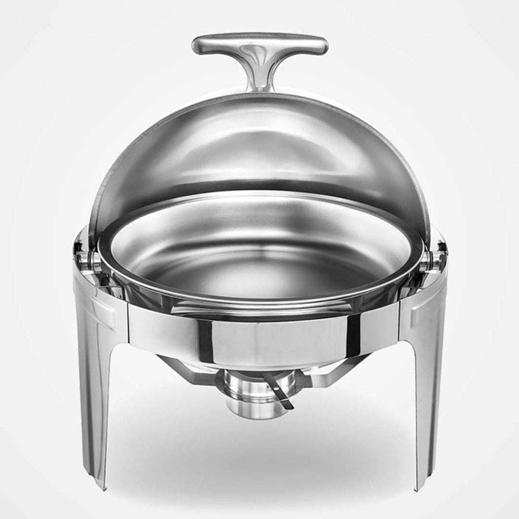 SOGA 2X 6L Stainless Steel Chafing Food Warmer Catering Dish Round Roll Top