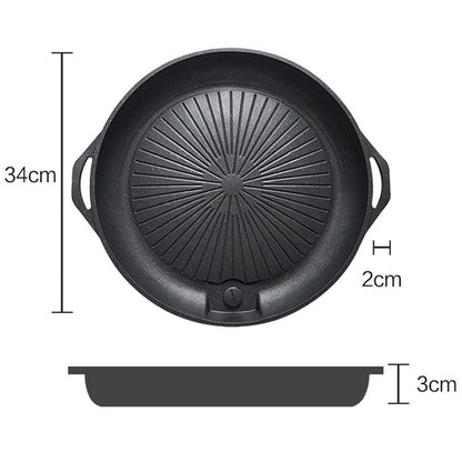 SOGA 2X Portable Korea BBQ Butane Gas Stove Stone Grill Pot Non Stick Coated Round Plate