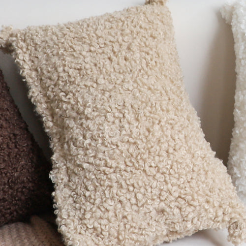 SOGA 2X 11.81x19.69in Caramel Bouclé Luxury Pillowcases Soft Decorative Cushion Covers