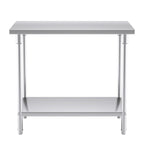 SOGA 2-Tier Commercial Catering Kitchen Stainless Steel Prep Work Bench Table 100*70*85cm
