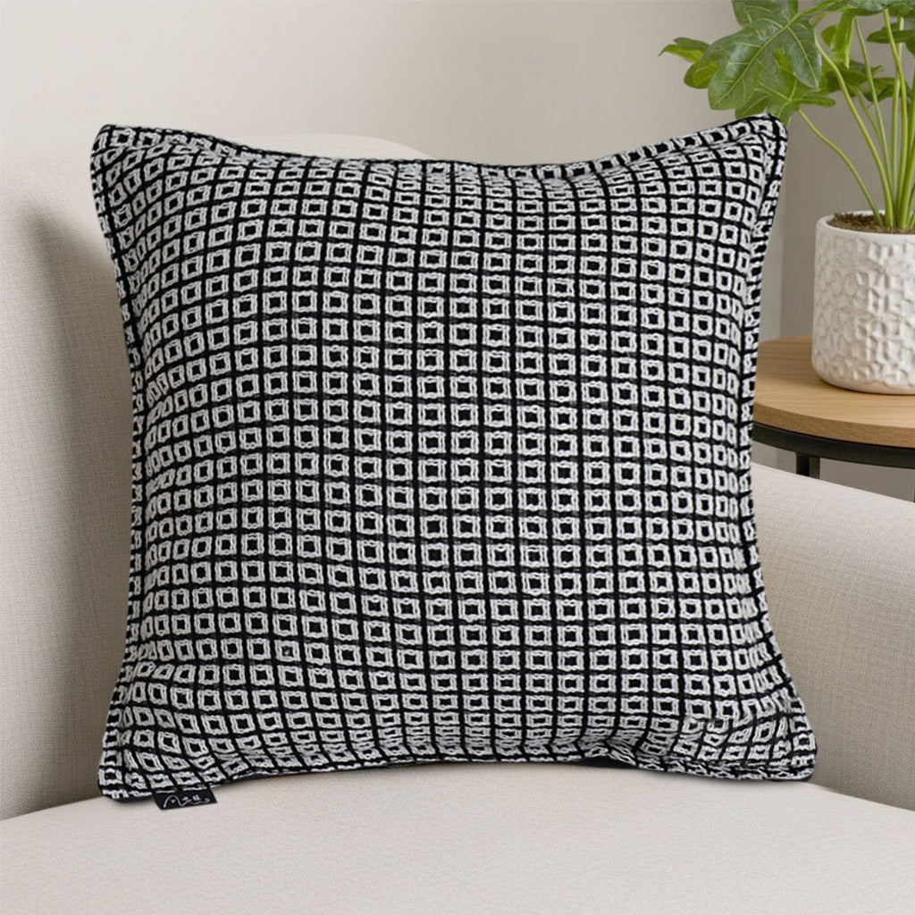 SOGA 45cm Monochrome Black & White Decorative Polyester Pillowcase