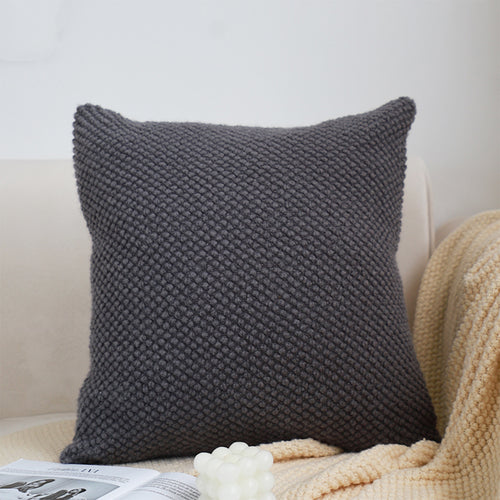 SOGA 2X 17.72in Textured Charcoal Pillowcases Modern Woven Cushion Covers for Home