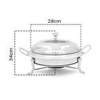 SOGA 4X Stainless Steel Round Buffet Chafing Dish Cater Food Warmer Chafer with Glass Top Lid
