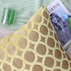 SOGA 45cm Geometric Lattice Pillowcase (Yellow)