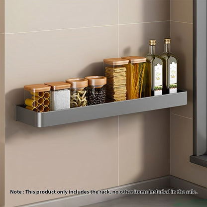 SOGA 2X 32cm Black Wall-Mounted Rectangular Kitchen Spicrganiser Space Se Storage Oaving Condiments Shelf Rack