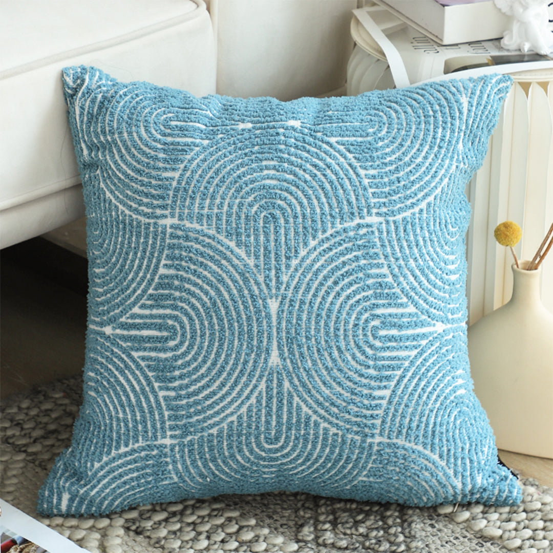SOGA 2X 45cm Blue Throw Pillow Geometric Indoor and Outdoor Corded Pillowcase