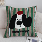 SOGA 45cm Christmas Dog Pillow Cover - Holiday Striped Pillowcase
