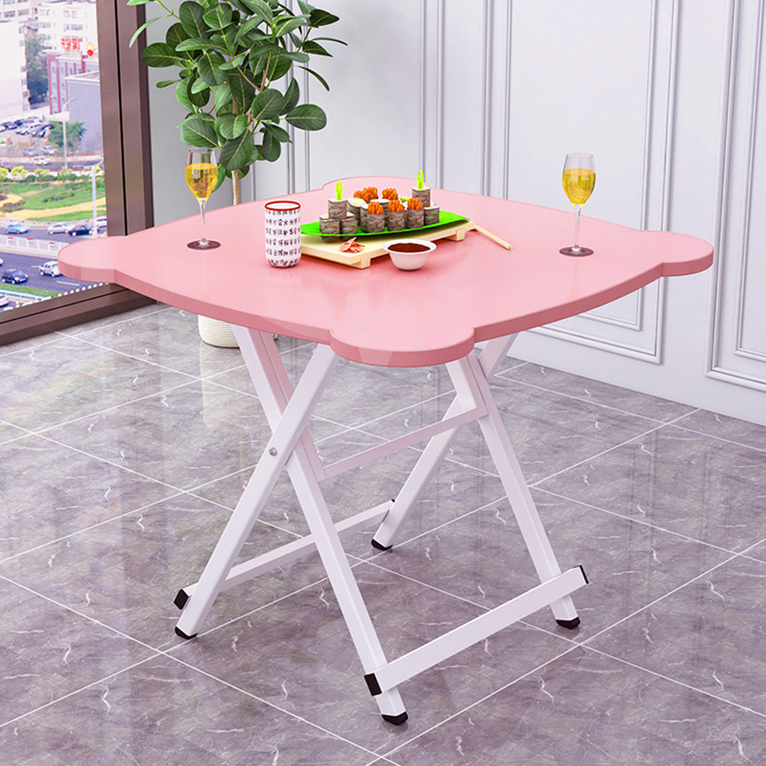 SOGA 2X Pink Minimalist Cat Ear Folding Table Indoor Outdoor Portable Stall Desk Home Decor