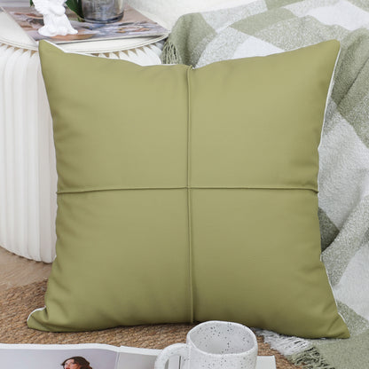 SOGA 45cm Luxurious Olive Green Faux Leather Pillowcase