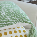SOGA 2X 45cm Sage Chevron Tassel Pillowcase
