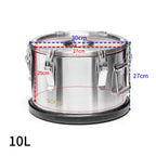 SOGA 10L 304 Stainless Steel Insulated Food Carrier Warmer Container with Anti Slip Rubber Bottom