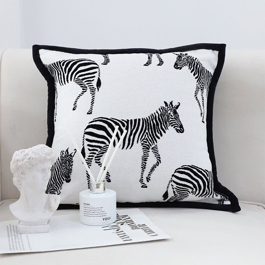 SOGA 45cm Safari Zebra Print Decorative Pillow Cover