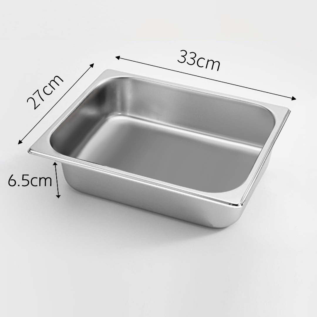 SOGA Gastronorm GN Pan Full Size 1/2 GN Pan 6.5cm Deep Stainless Steel Tray