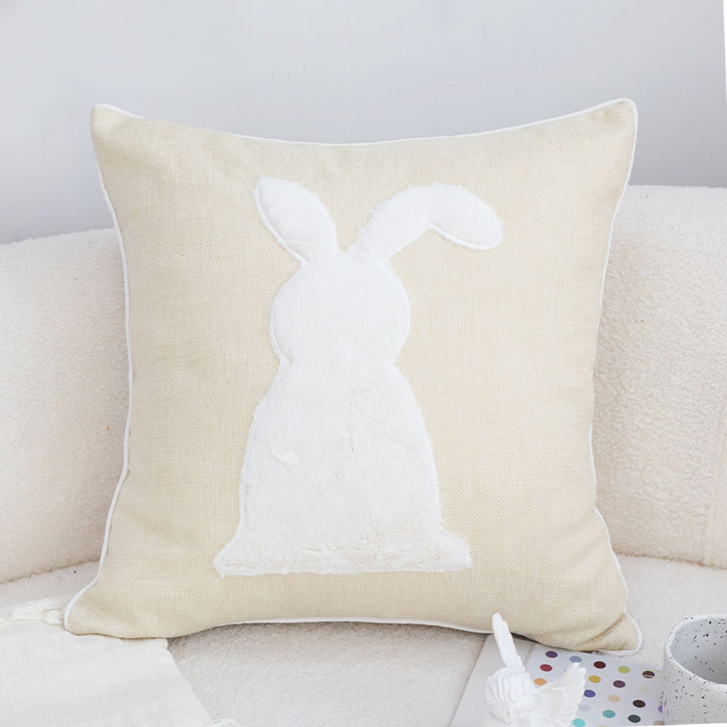 SOGA 45cm Minimalist Bunny Silhouette Decorative Pillowcase