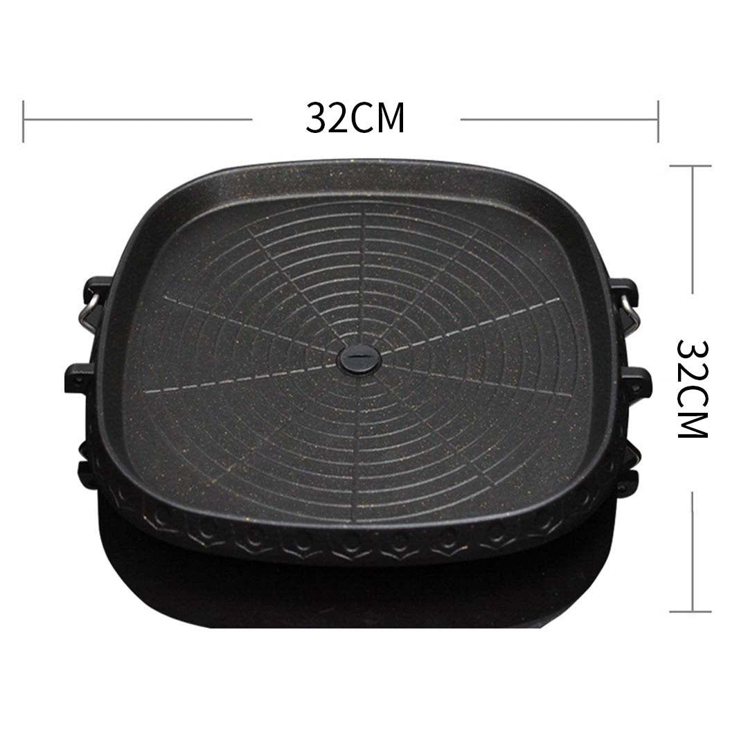 SOGA Portable Korean BBQ Butane Gas Stove Stone Grill Plate Non Stick Coated Square