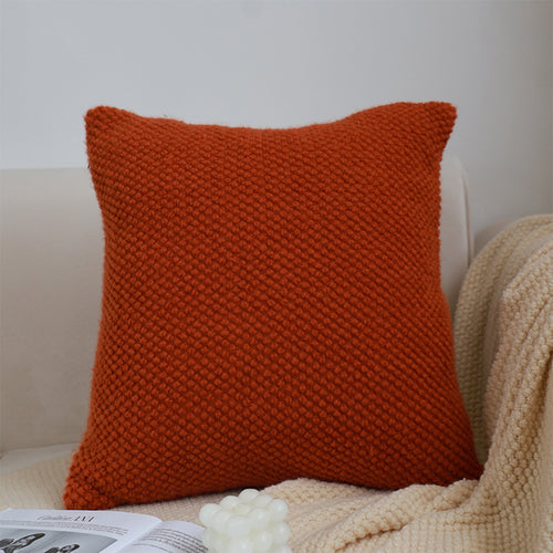 SOGA 2X 17.72in Textured Rust Pillowcases Modern Woven Cushion Covers for Home