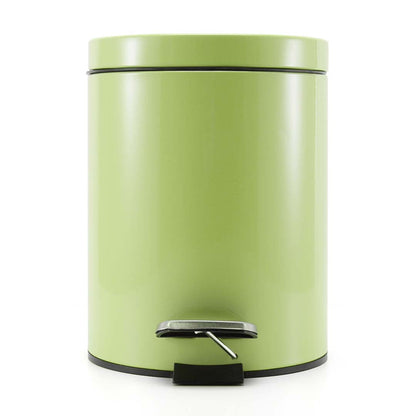 SOGA 4X Foot Pedal Stainless Steel Rubbish Recycling Garbage Waste Trash Bin Round 12L Green