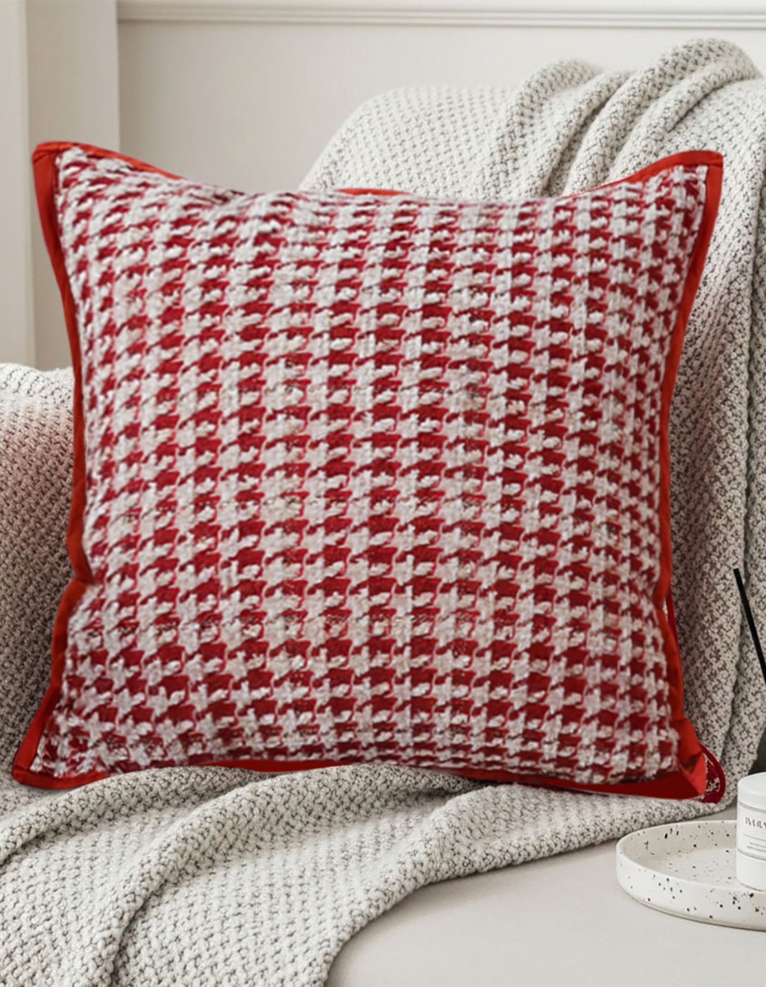 SOGA 2X 45cm Cozy Chic Houndstooth Pillowcase