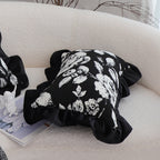 SOGA 2X 45cm  Elegant Black & White Cushion Cover with Tassels