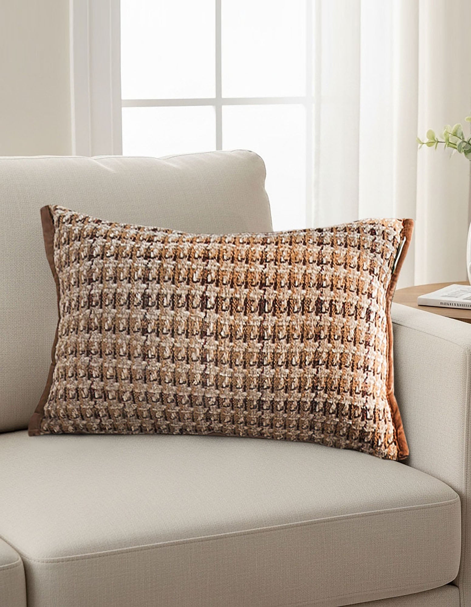 SOGA Set of 2 Modern Brown Pillowcases – 30x50cm Decorative Cushion Covers