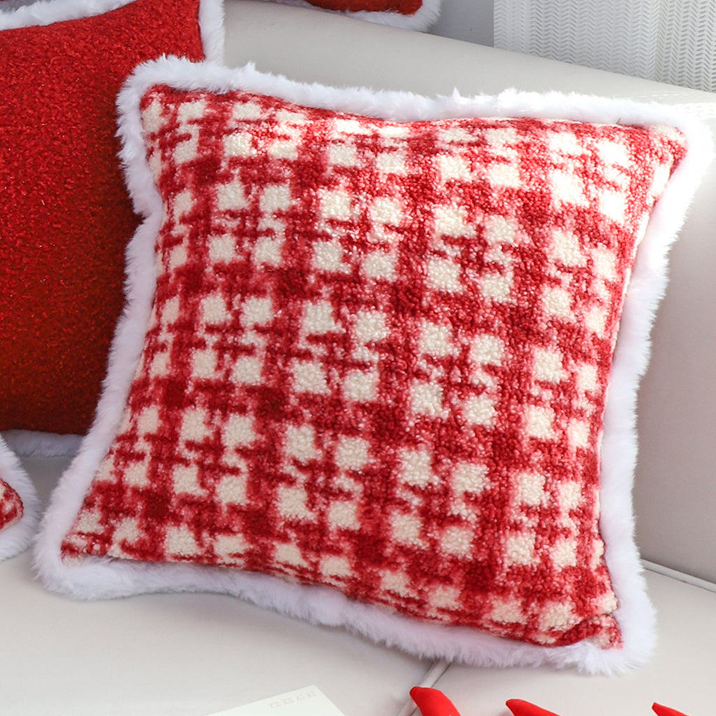 SOGA 45cm Country Plaid Throw Pillow Cover