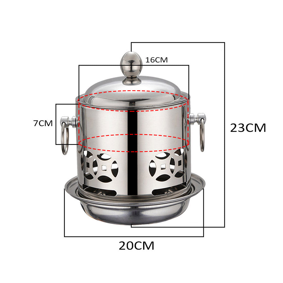 SOGA 2X Stainless Steel Mini Asian Buffet Hot Pot Single Person Shabu Alcohol Stove Burner with Lid