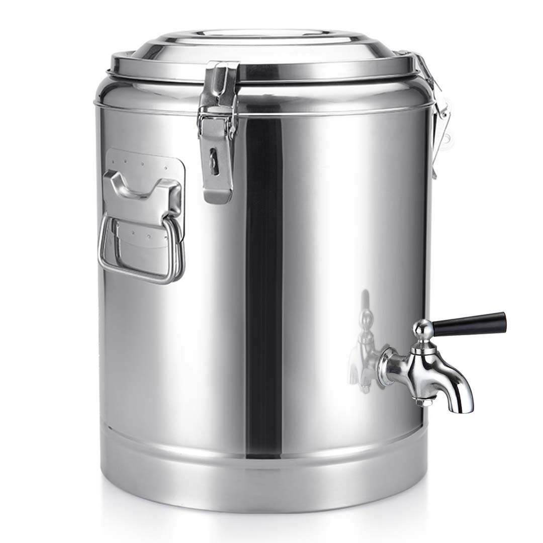 SOGA 2X 5.8 gal Stainless Steel Insulated Stock Pot Dispenser Hot & Cold Beverage Container With Tap