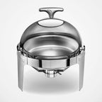 SOGA 4X 6L Round Chafing Stainless Steel Food Warmer with Glass Roll Top