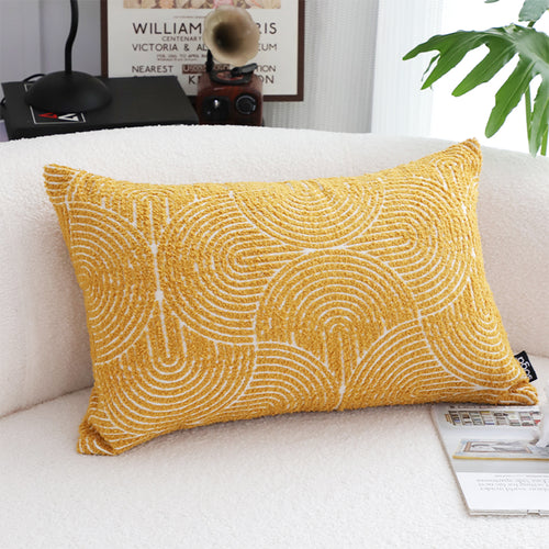 SOGA 2X 30x50cm Mustard Yellow Geometric Lumbar Pillowcase for Home Decor