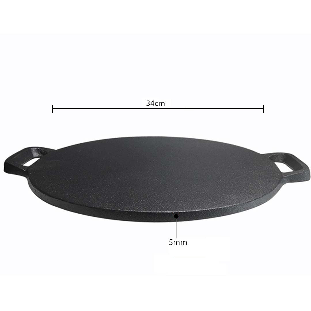 SOGA 2x Cast Iron Induction Crepes Pan Baking Cookie Pancake Pizza Bakeware